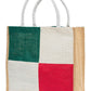 Stylish Jute Tote Bag with Colour Block Design