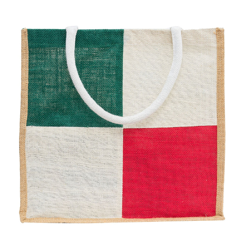 Stylish Jute Tote Bag with Colour Block Design