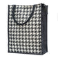 Houndstooth Jute Tote Bag - Bold Yellow & Black