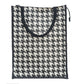 Houndstooth Jute Tote Bag – Black & White