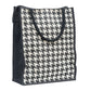 Houndstooth Jute Tote Bag – Black & White