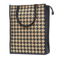 Houndstooth Jute Tote Bag - Bold Yellow & Black