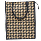 Houndstooth Jute Tote Bag - Black & Beige