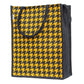 Houndstooth Jute Tote Bag - Chic Yellow & Black