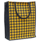 Houndstooth Jute Tote Bag - Bold Red & Black