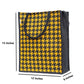 Houndstooth Jute Tote Bag - Chic Yellow & Black