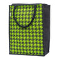 Houndstooth Jute Tote Bag - Bold Yellow & Black