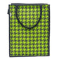 Houndstooth Jute Tote Bag - Vibrant Green & Black
