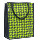 Houndstooth Jute Tote Bag - Vibrant Green & Black