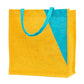 Yellow & Teal Geometric Jute Tote Bag