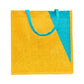 Yellow & Teal Geometric Jute Tote Bag