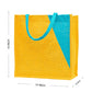 Yellow & Teal Geometric Jute Tote Bag