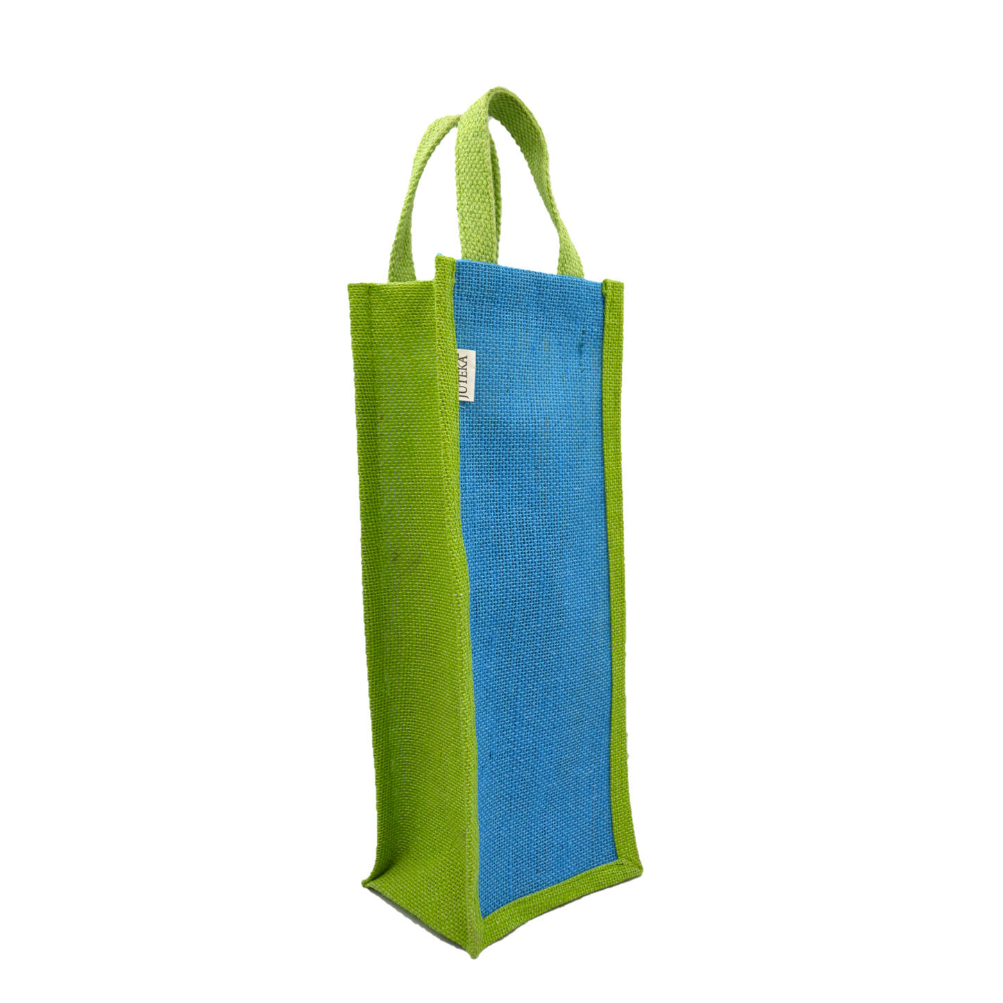 Blue & Green Jute Bottle Bag