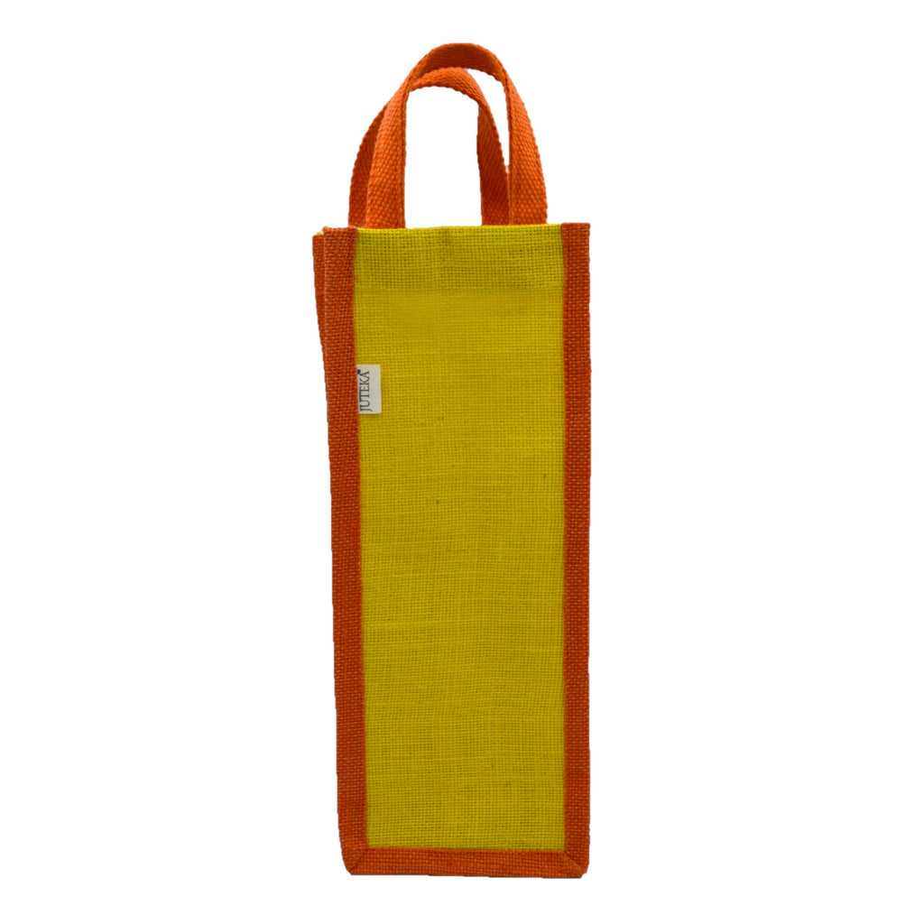 Blue & Green Jute Bottle Bag