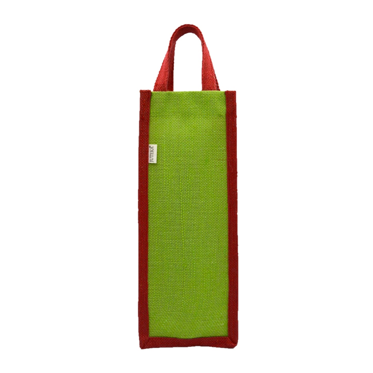 Green & Red Jute Bottle Bag