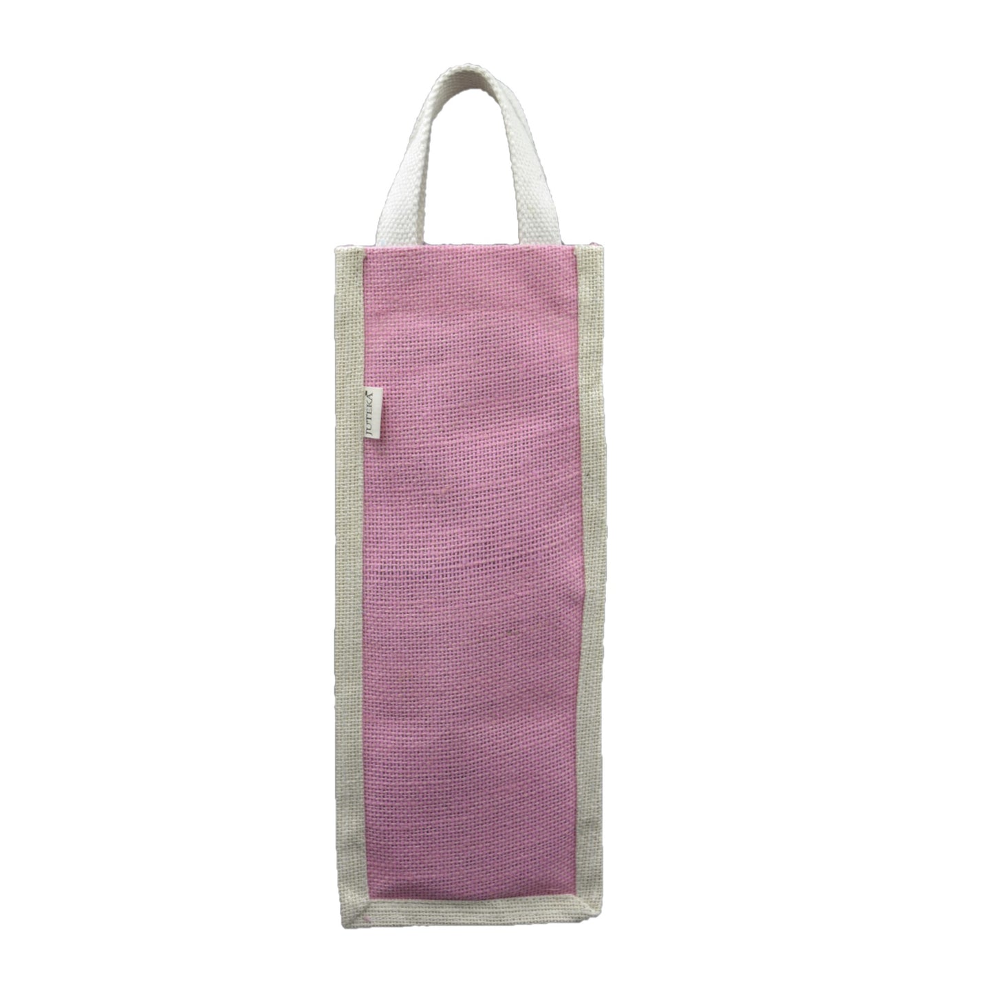 Pink & White Jute Bottle Bag