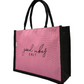 "Good Vibes Only" Jute Tote Bag
