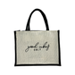 "Good Vibes Only" Jute Tote Bag