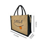 Jute Tote Bag with "Smile"