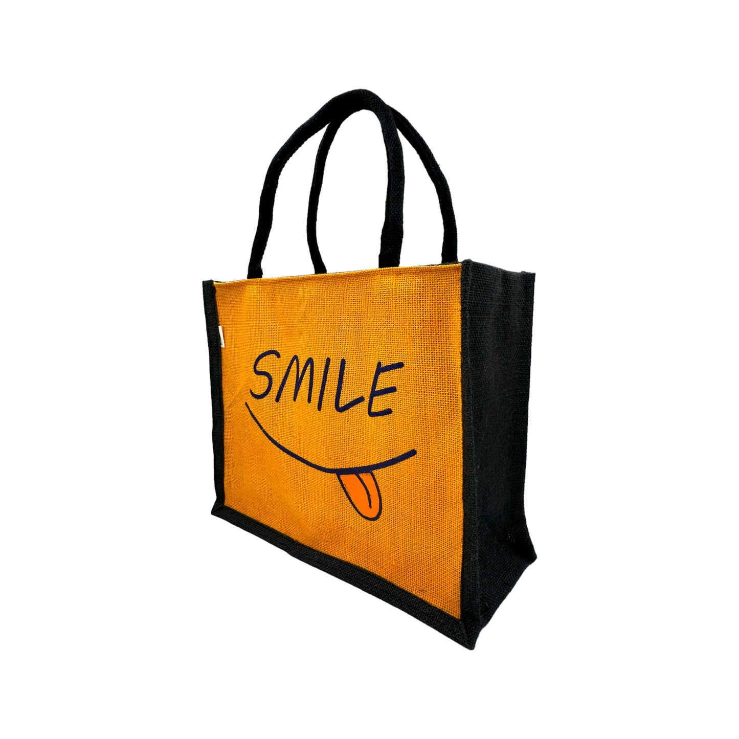 Jute Tote Bag with "Smile"