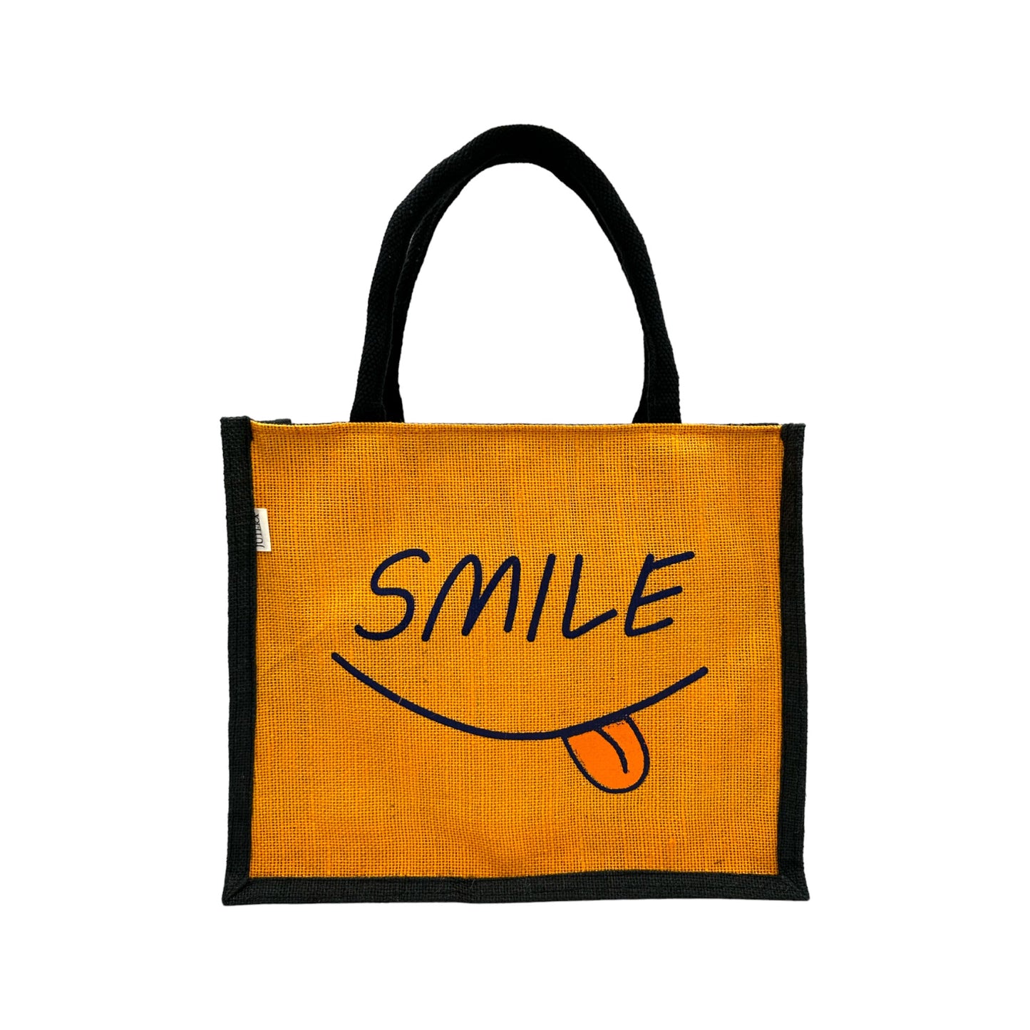 Jute Tote Bag with "Smile"