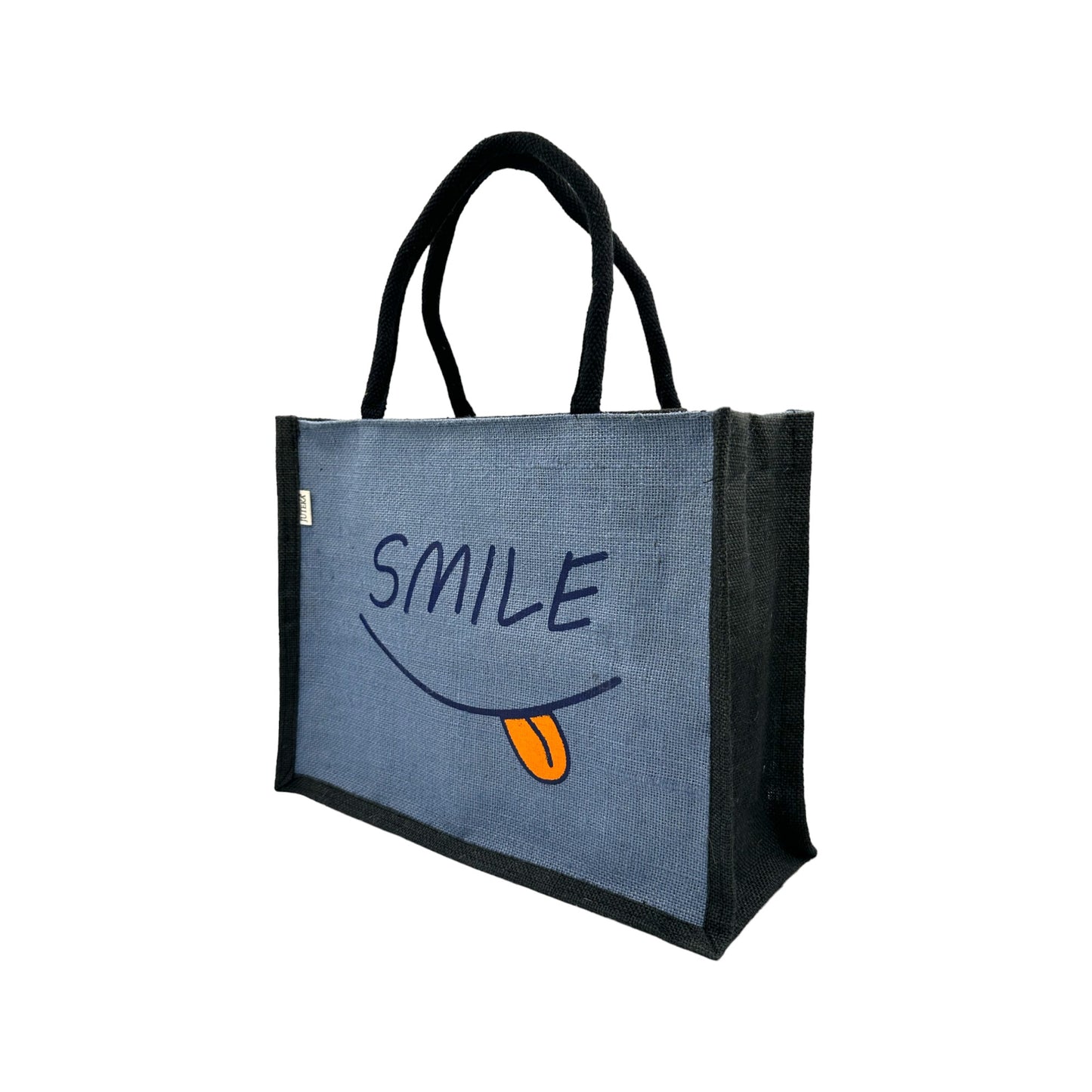 Jute Tote Bag with "Smile"