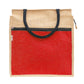 Jute Tote Bag with White Zipper Pocket
