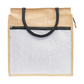 Jute Tote Bag with White Zipper Pocket
