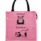 "Inhale Exhale" Panda Jute Tote Bag