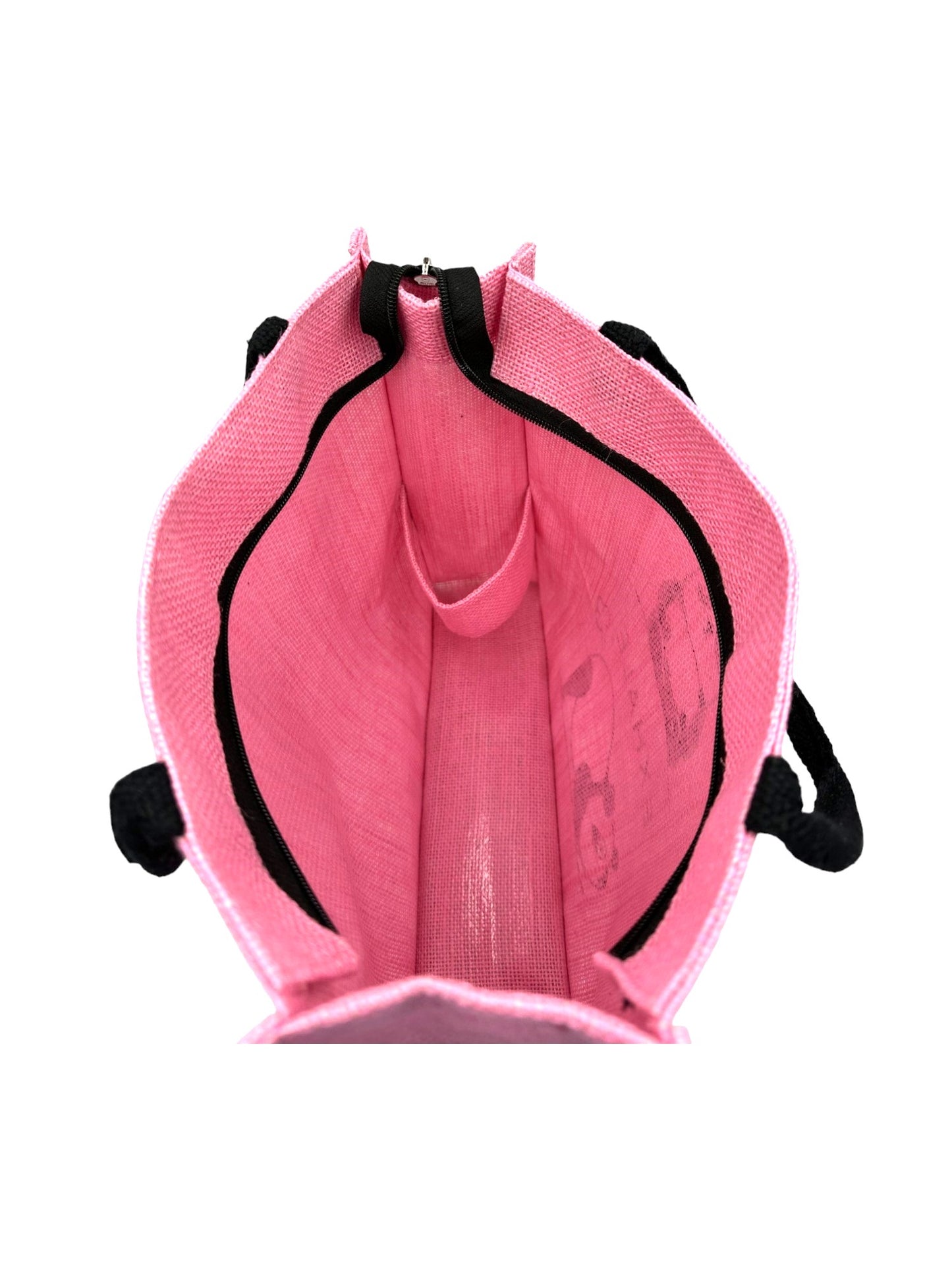 "Inhale Exhale" Panda Design Jute Tote Bag