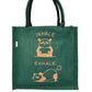 "Inhale Exhale" Panda Jute Tote Bag