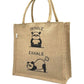 "Inhale Exhale" Panda Jute Tote Bag