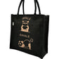 "Inhale Exhale" Black Panda Jute Tote Bag