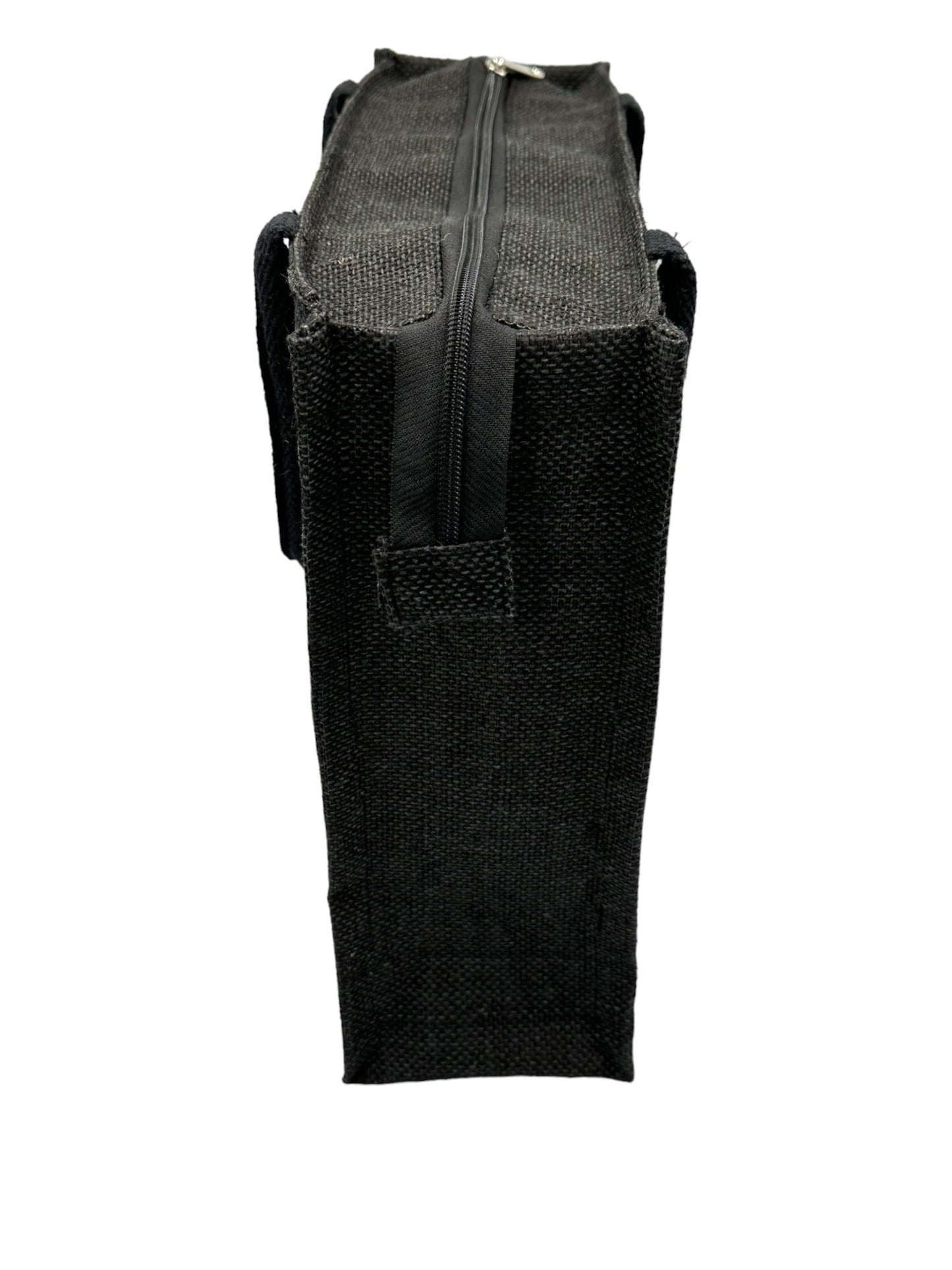 "Inhale Exhale" Black Panda Jute Tote Bag
