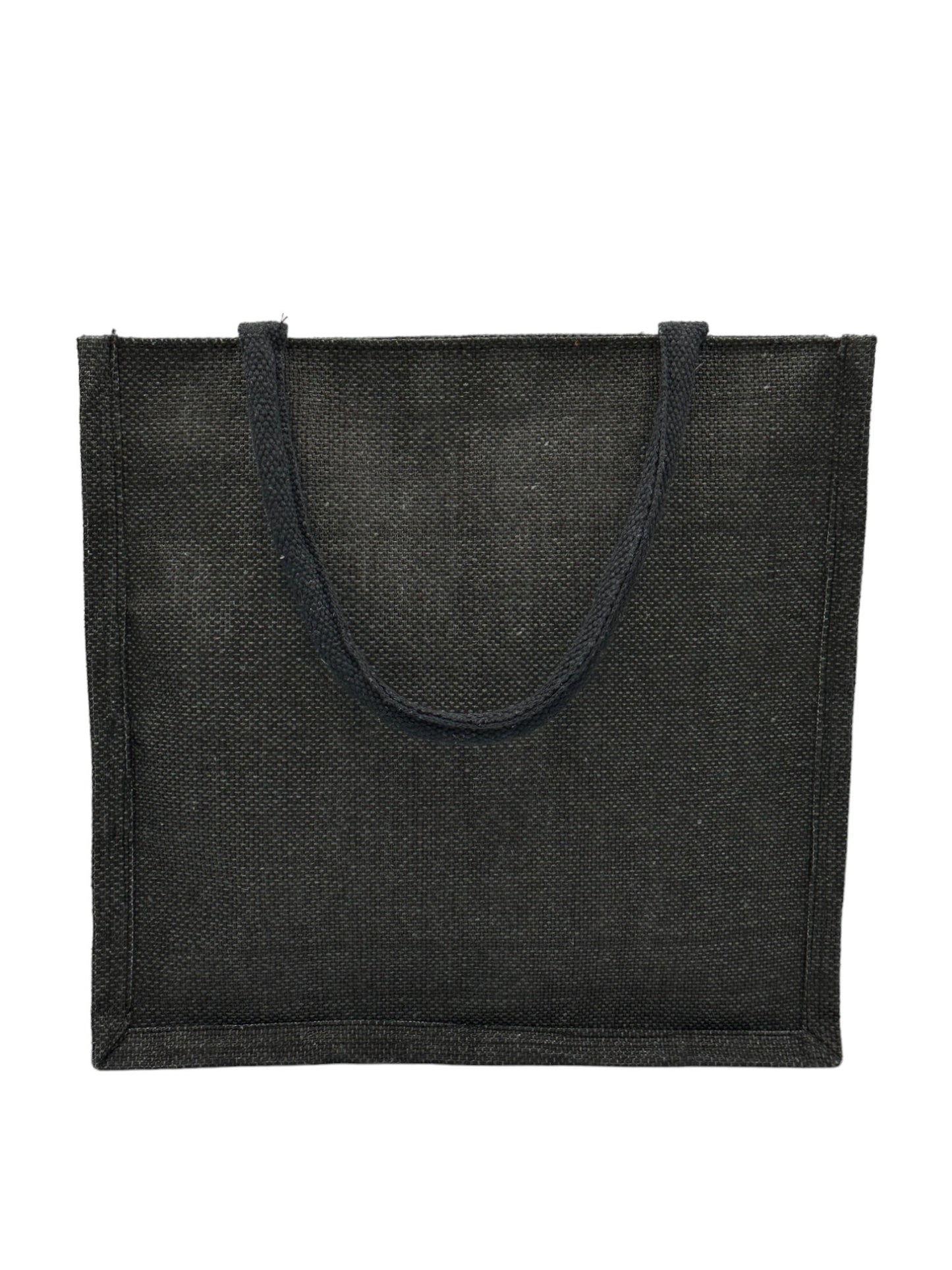 "Inhale Exhale" Black Panda Jute Tote Bag