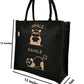"Inhale Exhale" Black Panda Jute Tote Bag