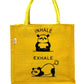 "Inhale Exhale" Panda Jute Tote Bag