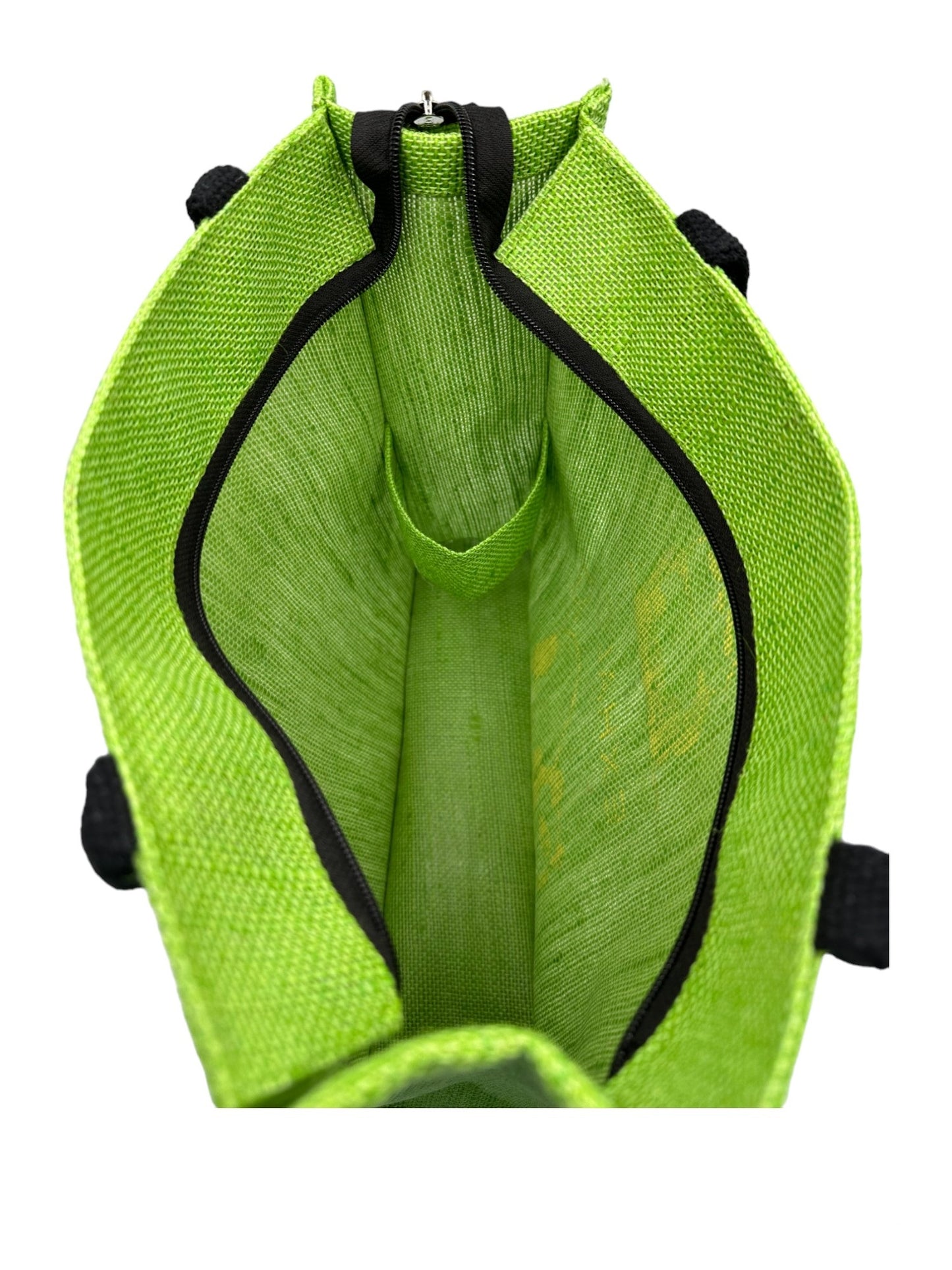 "Inhale Exhale" Panda Design Jute Tote Bag