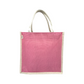 Dual-Tone Jute Tote Bag –  Pink & White