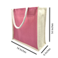 Dual-Tone Jute Tote Bag –  Pink & White
