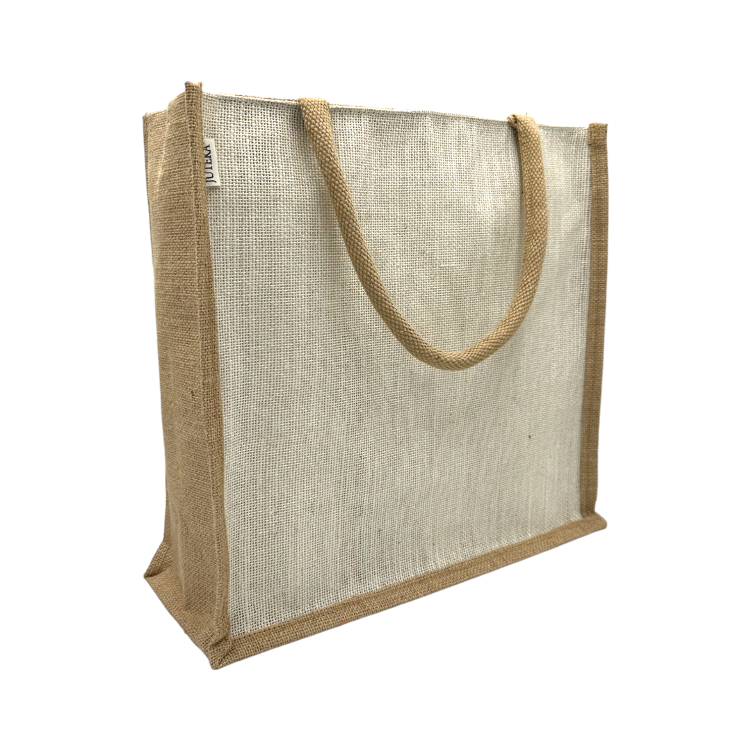 Eco-Friendly Two-Tone Jute Tote Bag