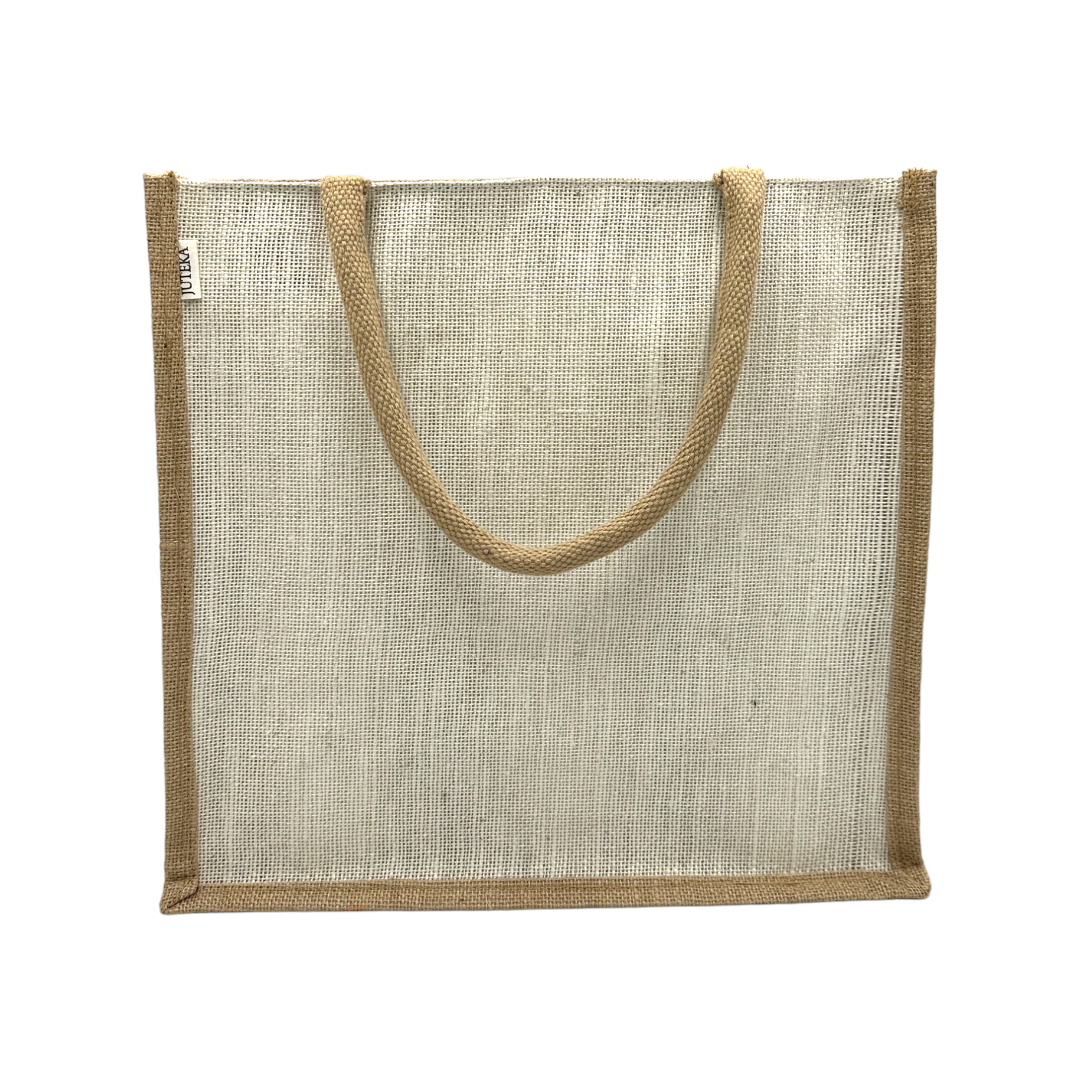 Eco-Friendly Two-Tone Jute Tote Bag