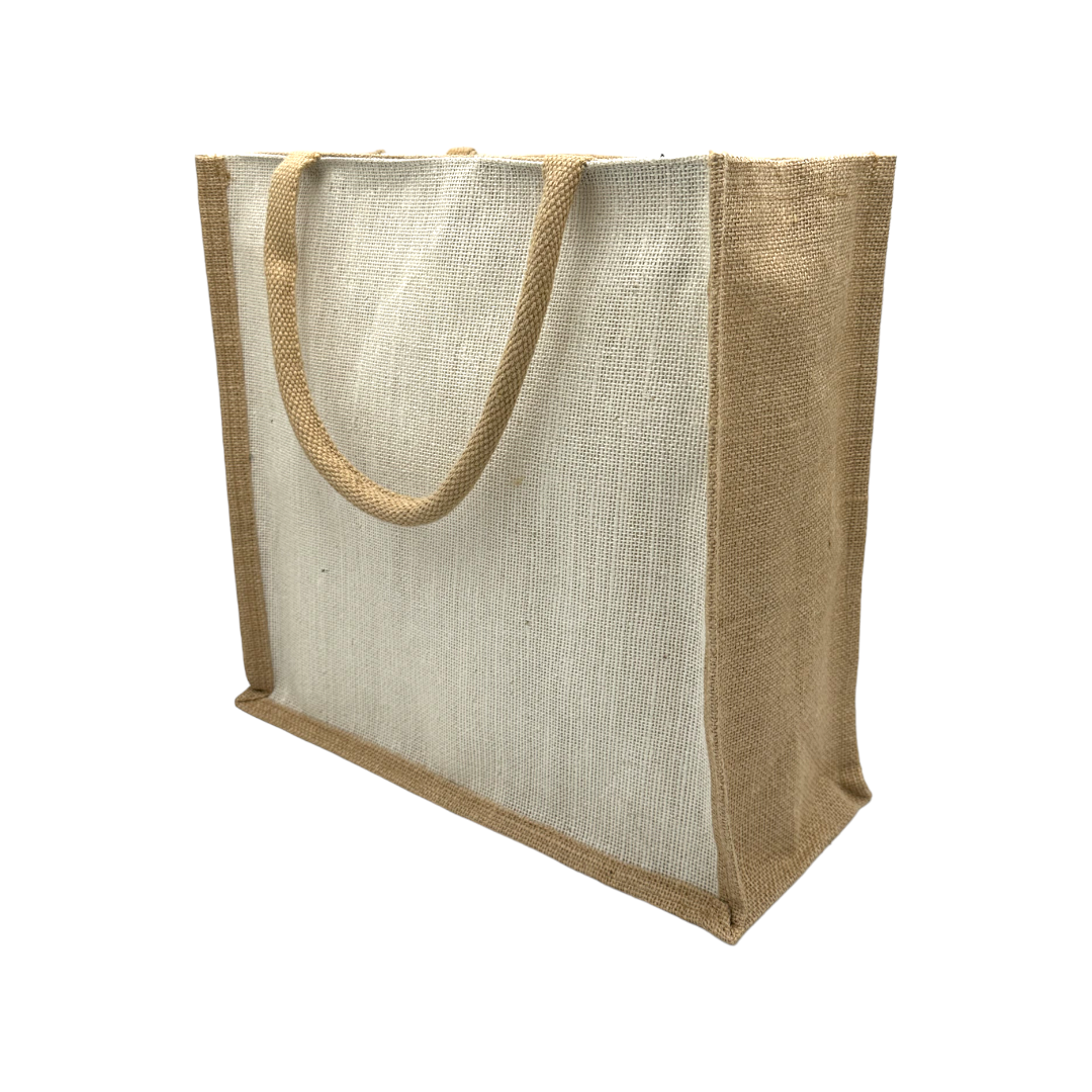 Eco-Friendly Two-Tone Jute Tote Bag