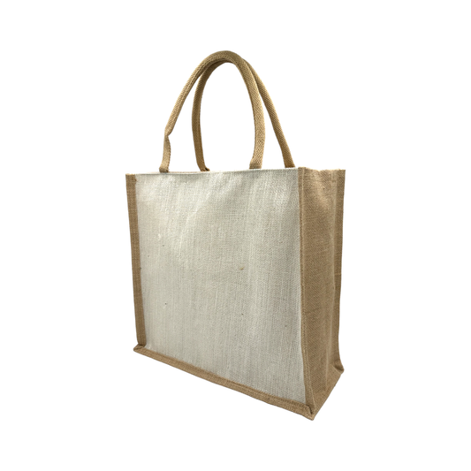 Eco-Friendly Two-Tone Jute Tote Bag
