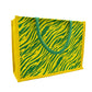 Vibrant Yellow & Green Tiger Print Jute Tote Bag