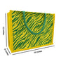 Vibrant Yellow & Green Tiger Print Jute Tote Bag