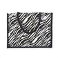 Bold Red & White Tiger Print Jute Tote Bag