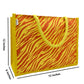 Bold Yellow & Red Tiger Print Jute Tote Bag