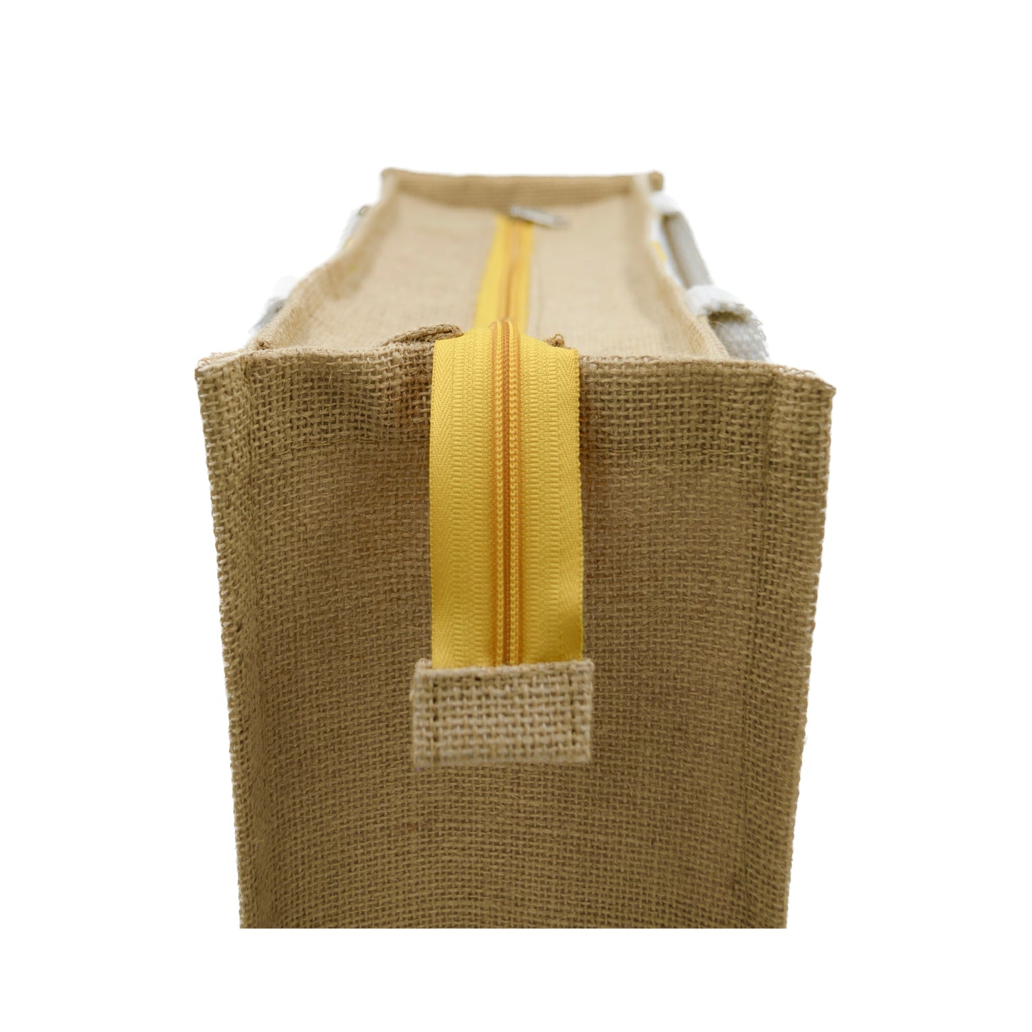 Inspire Jute Tote Bag – Yellow & White Stripes