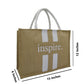 Jute Tote Bag – Natural Beige with White Stripes
